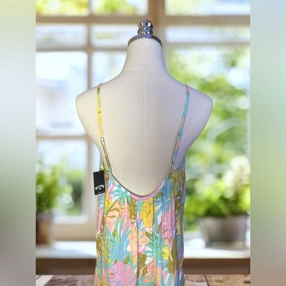 Billabong Women’s Sunny Daze Mini Dress Pink/Peach Floral Dress Size M - Picture 7 of 12